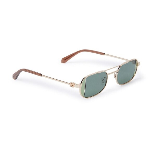 Off-White Oeri14h Lynn Gold-Tone Metal Pilot Sunglasses - NWT - Picture 2 of 3